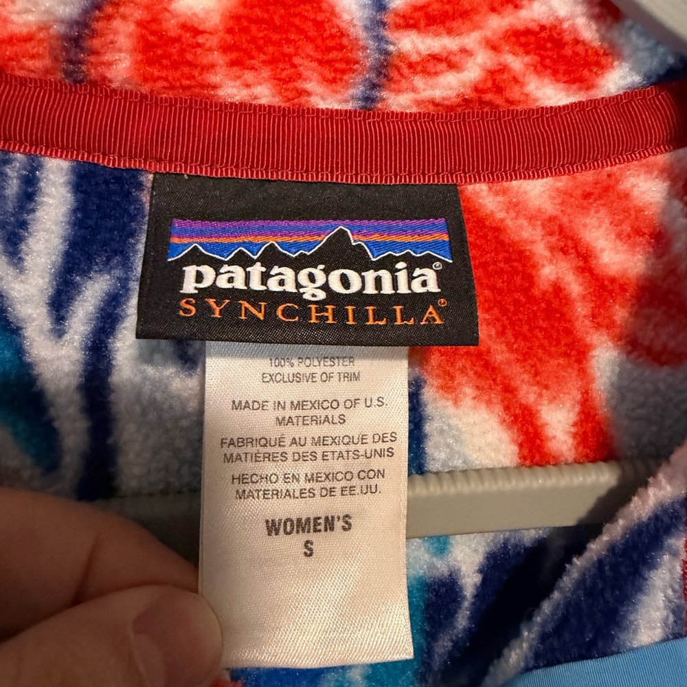Patagonia Floral‎ Snap T Synchilla Pullover Sweater Size Small Women’s - Picture 4 of 6